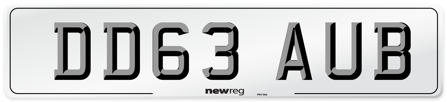DD63 AUB Number Plate from New Reg